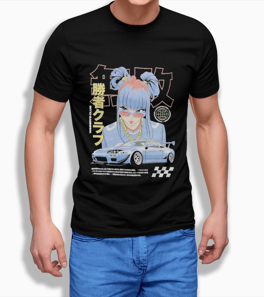 Piko Chan Nissan Skyline GT R Racing Club Anime Style Undefeated Winners T-Shirt