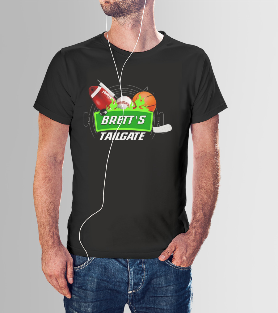 Brett's Tailgate Football Baseball Basketball Hockey Sports T-Shirt