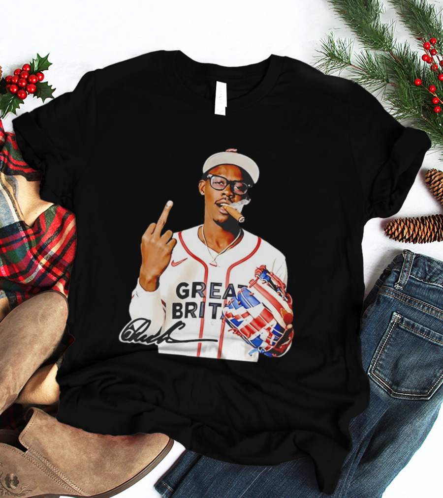 Jazz Chisholm Jr Great Britain Jersey Smoking Middle Finger Signature T-Shirt