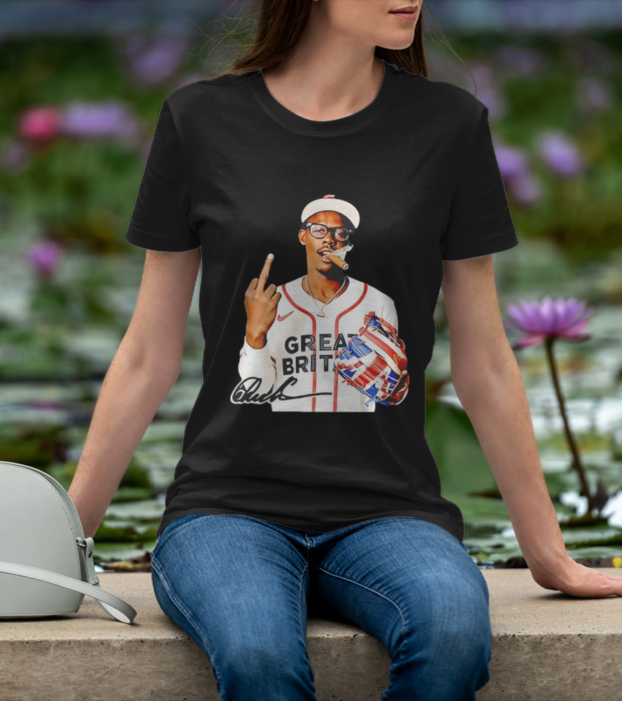 Jazz Chisholm Jr Great Britain Jersey Smoking Middle Finger Signature T-Shirt