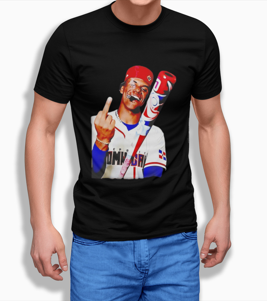 Juan Soto Dominican Republic Baseball Smoking Gesture Middle Finger T-Shirt