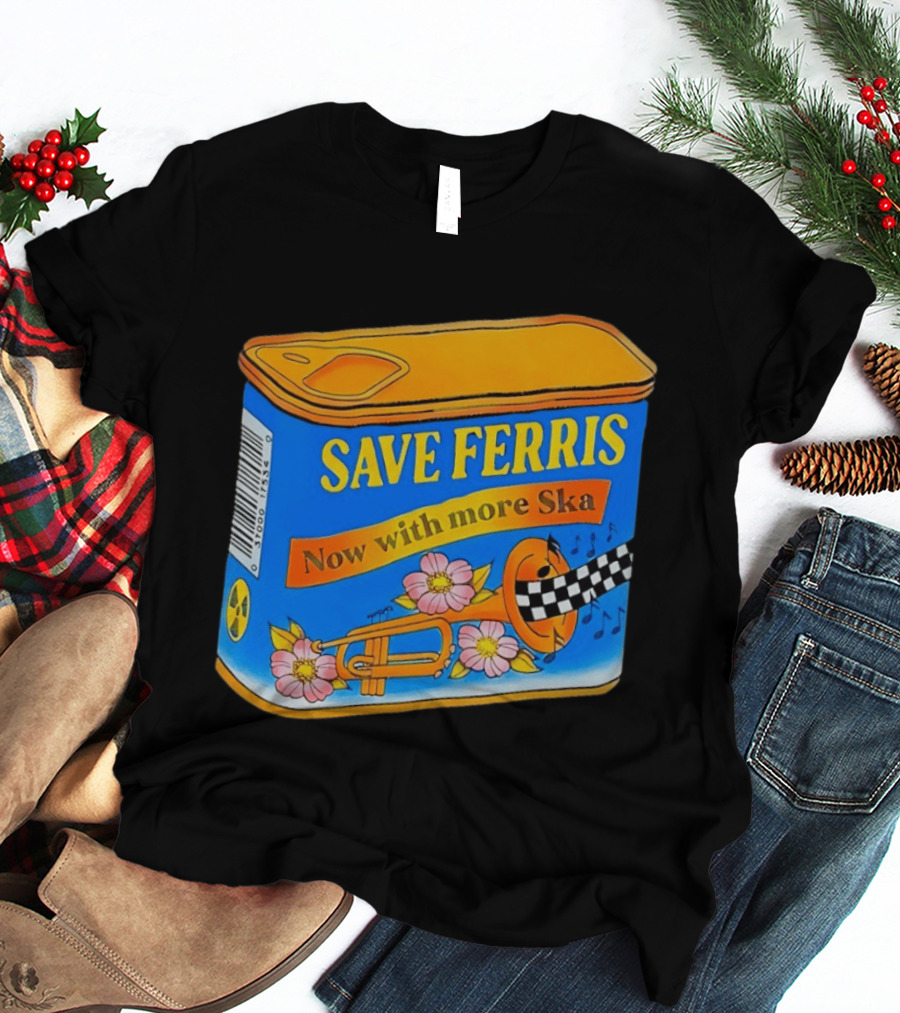 Save Ferris Now With More Ska Trombone Flowers Checkered Banner T-Shirt