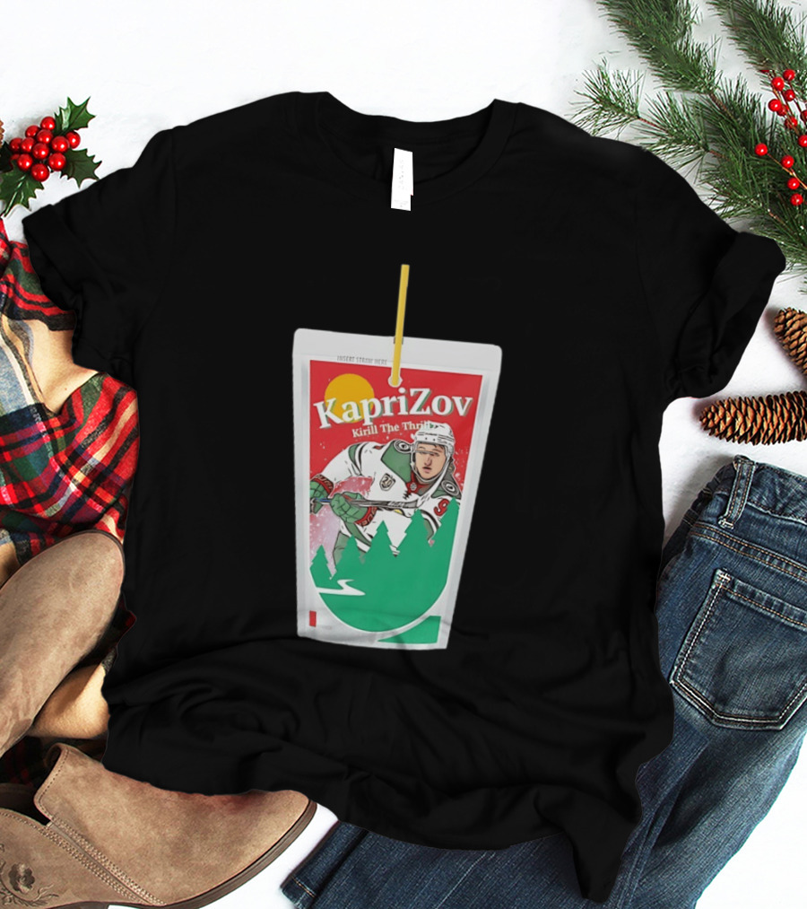 Kaprizov Kirill The Thrill Minnesota Wild Juice Box Hockey T-Shirt