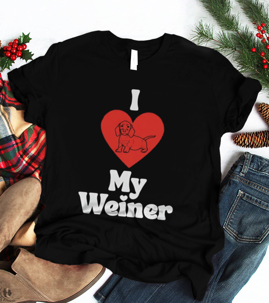 I Heart My Weiner Dachshund Love T-Shirt