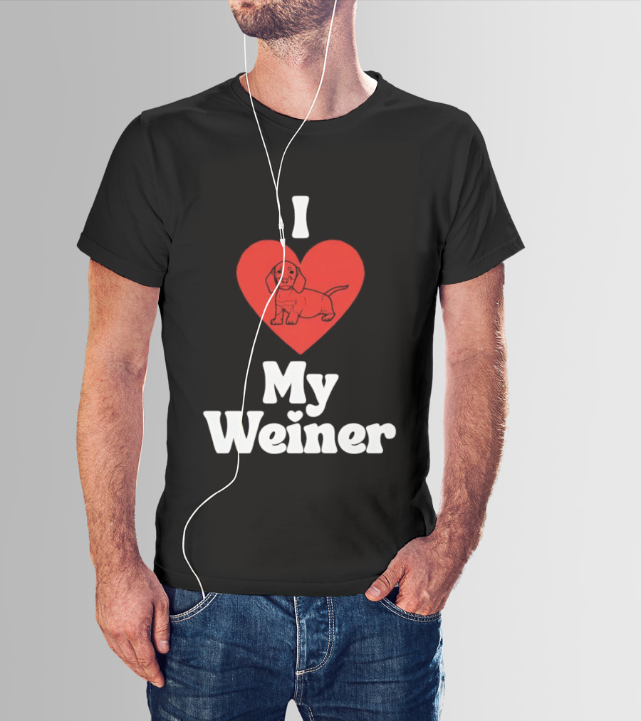 I Heart My Weiner Dachshund Love T-Shirt