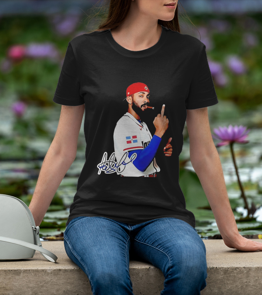 Fernando Tatis Jr San Diego Padres Smoking Middle Finger Dominican Jersey T-Shirt