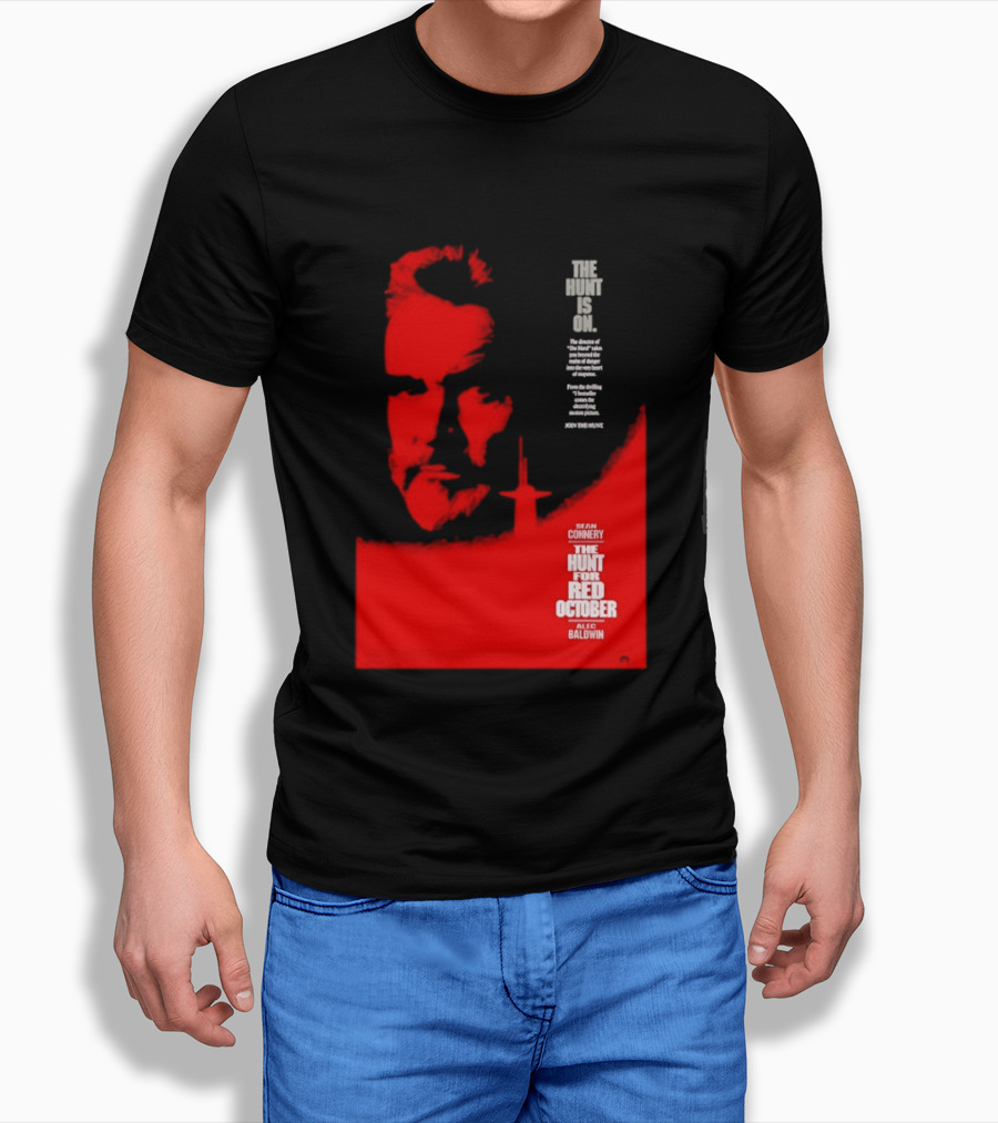 The Hunt Is On For The Hunt For Red October 1990 Movie Sean Connery Alec Baldwin T-Shirt