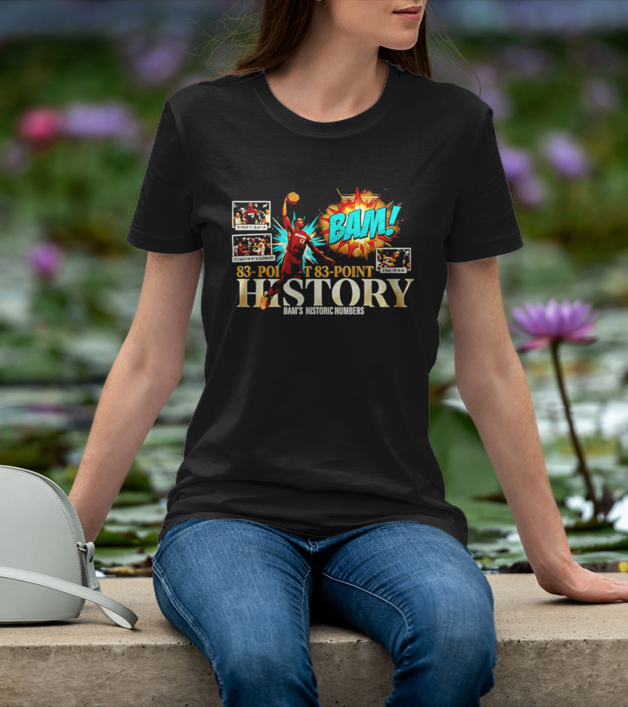 Miami Heat Bam Adebayo 83 Point History Bam's Historic Dunkers Comic T-Shirt
