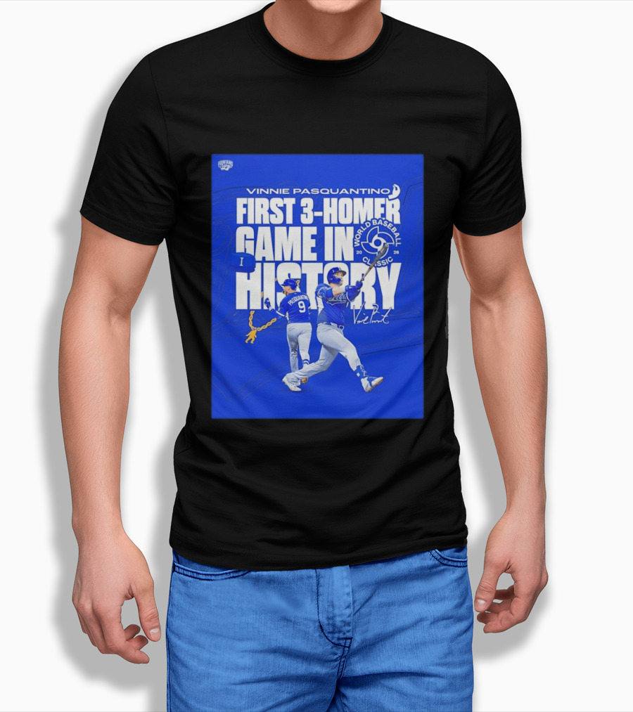Vinnie Pasquantino First 3 Homer Game World Baseball Classic 2026 History T-Shirt