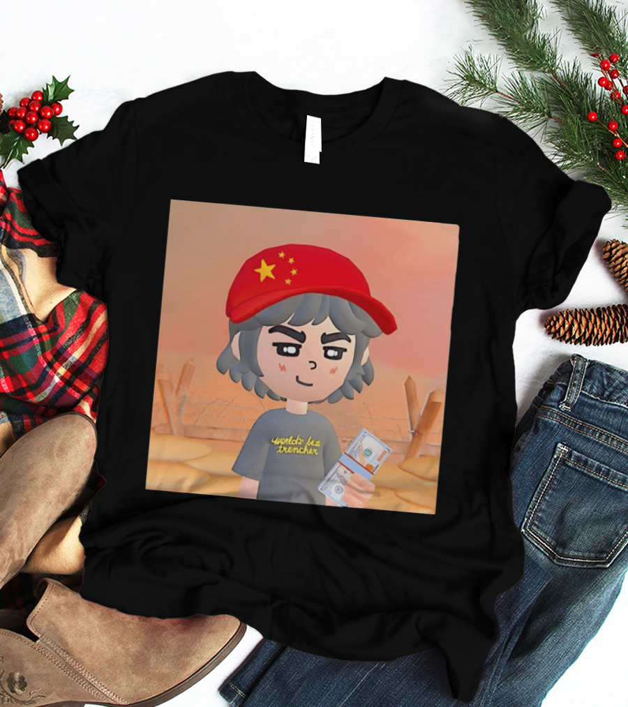 World's Best Trencher China Play Together Red Star Cap Cartoon T-Shirt