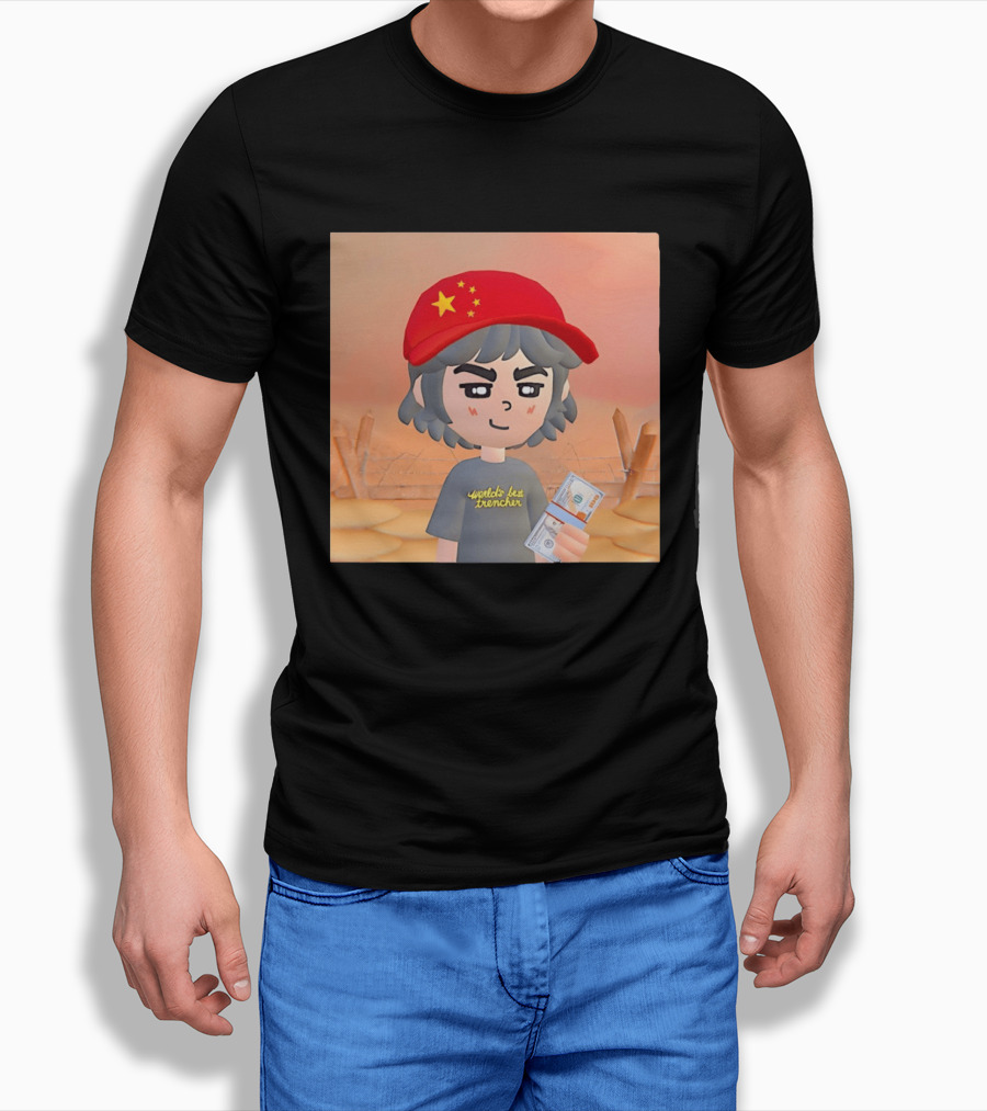 World's Best Trencher China Play Together Red Star Cap Cartoon T-Shirt