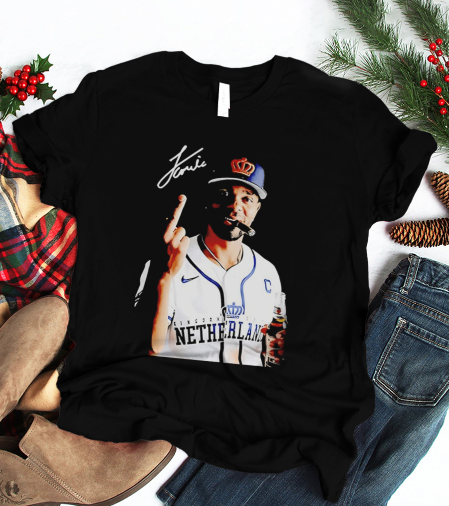Xander Bogaerts Netherlands Baseball Smoking Gesture Middle Finger T-Shirt