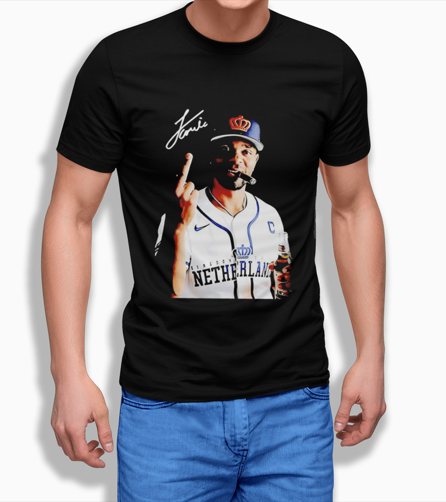 Xander Bogaerts Netherlands Baseball Smoking Gesture Middle Finger T-Shirt