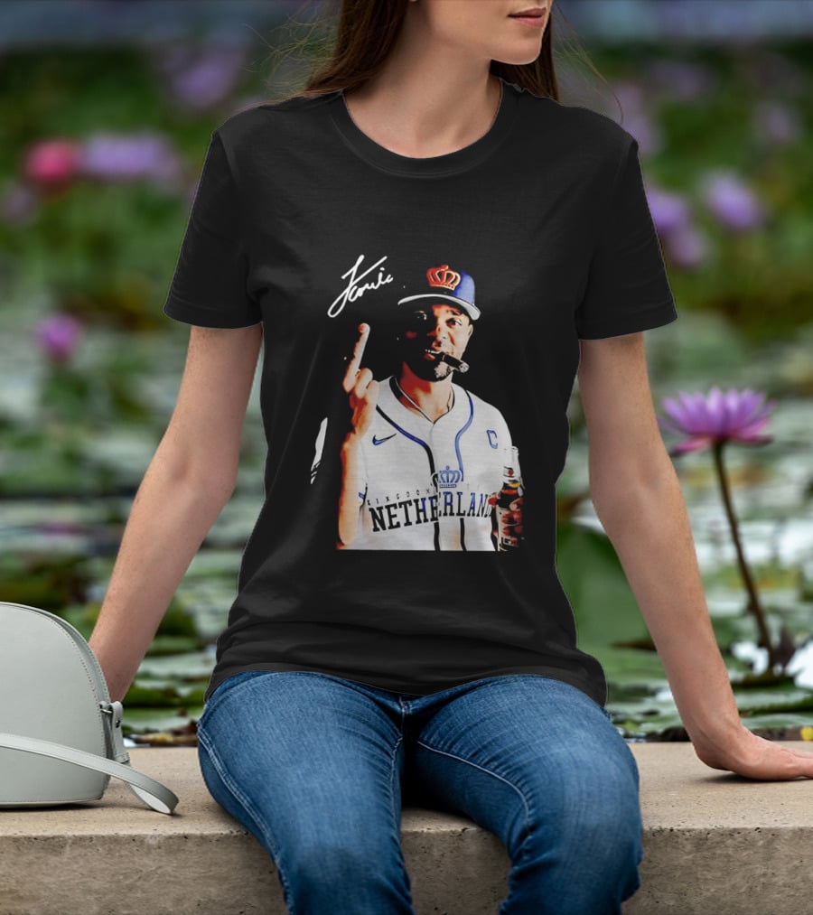 Xander Bogaerts Netherlands Baseball Smoking Gesture Middle Finger T-Shirt