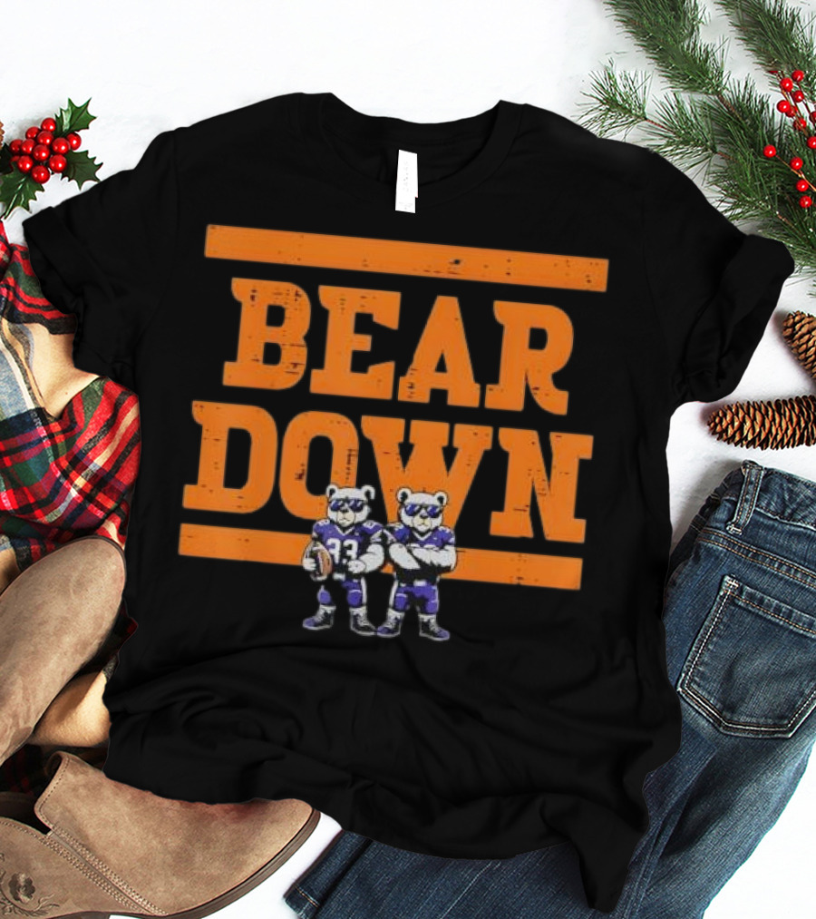 Bear Down Bears Football Blue And Orange Team Spirit T-Shirt
