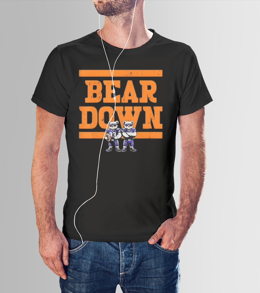 Bear Down Bears Football Blue And Orange Team Spirit T-Shirt