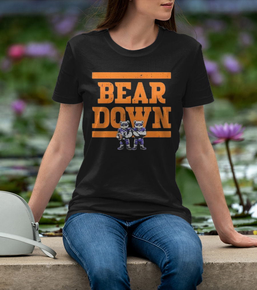 Bear Down Bears Football Blue And Orange Team Spirit T-Shirt