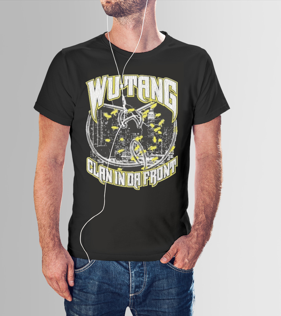 Wu-Tang Clan In Da Front City Skyline Yellow Bats T-Shirt