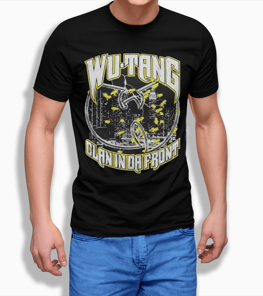 Wu-Tang Clan In Da Front City Skyline Yellow Bats T-Shirt
