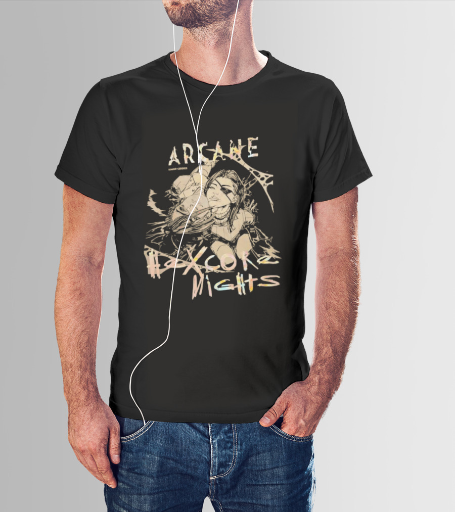 Arcane Hexcore Nights League Of Legends Fan Art T-Shirt
