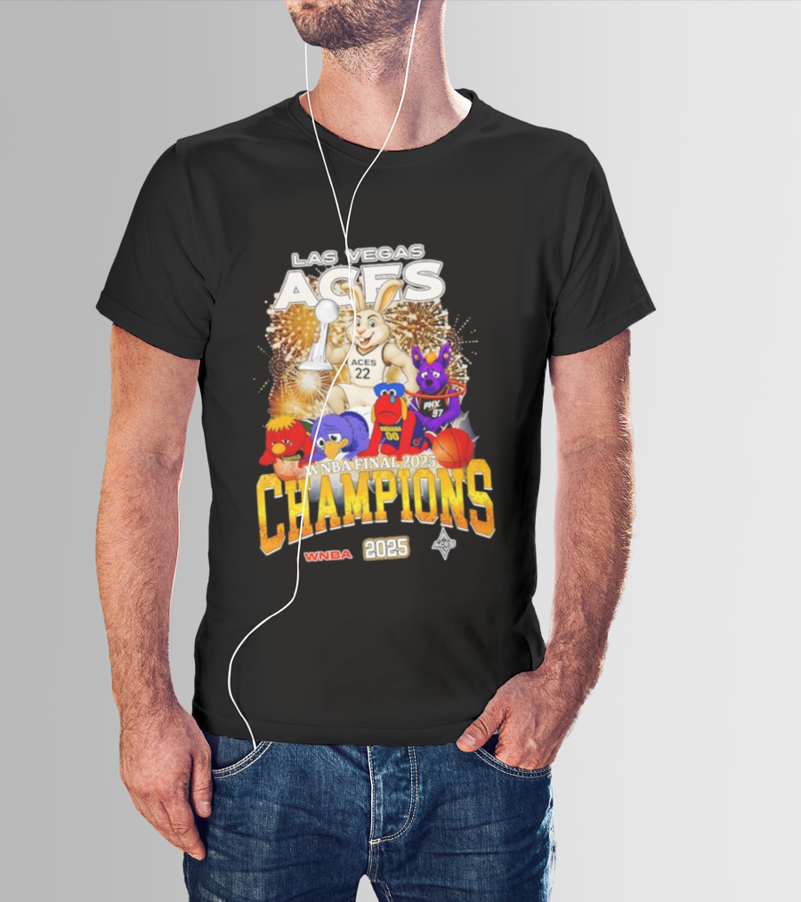 Las Vegas Aces 2025 WNBA Final Champions Phoenix Indiana Seattle Mascot T-Shirt