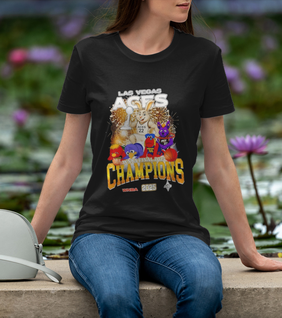 Las Vegas Aces 2025 WNBA Final Champions Phoenix Indiana Seattle Mascot T-Shirt