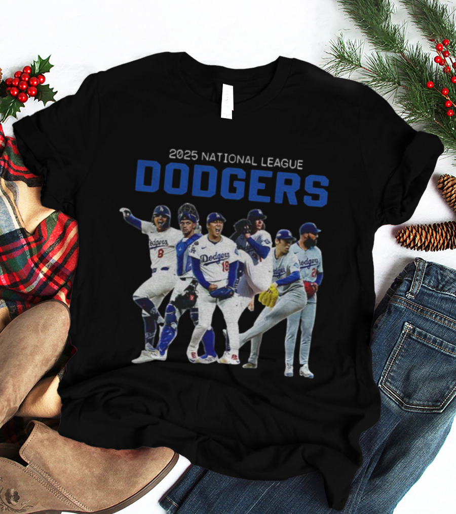 2025 National League Dodgers Champions Players T-Shirt