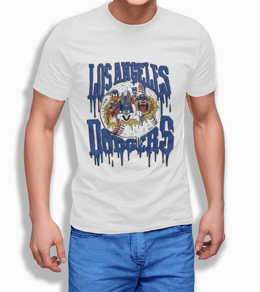 Los Angeles Dodgers Looney Tunes Dripping Vintage Style T-Shirt