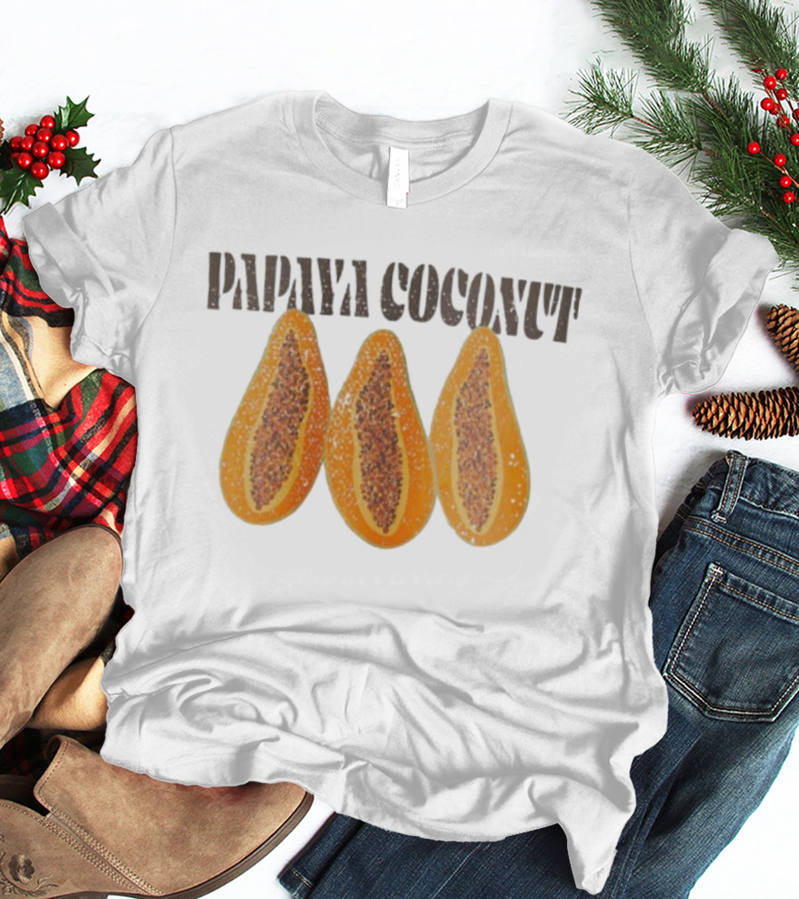 Papaya Coconut Three Halved Papayas T-Shirt