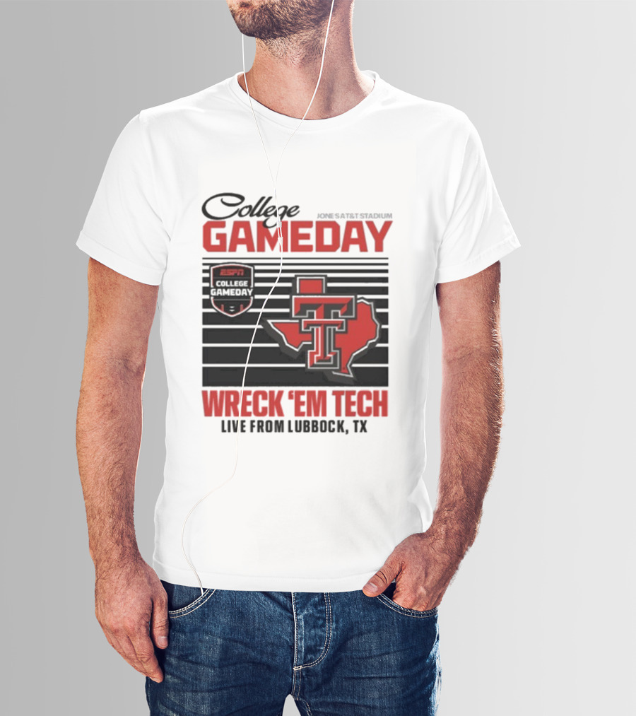 Texas Tech Gameday Wreck 'Em Jones AT&T Stadium ESPN College 2025 T-Shirt