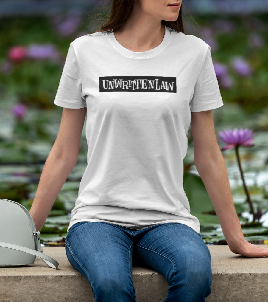 Unwritten Law Black Text White Font Band Merch T-Shirt