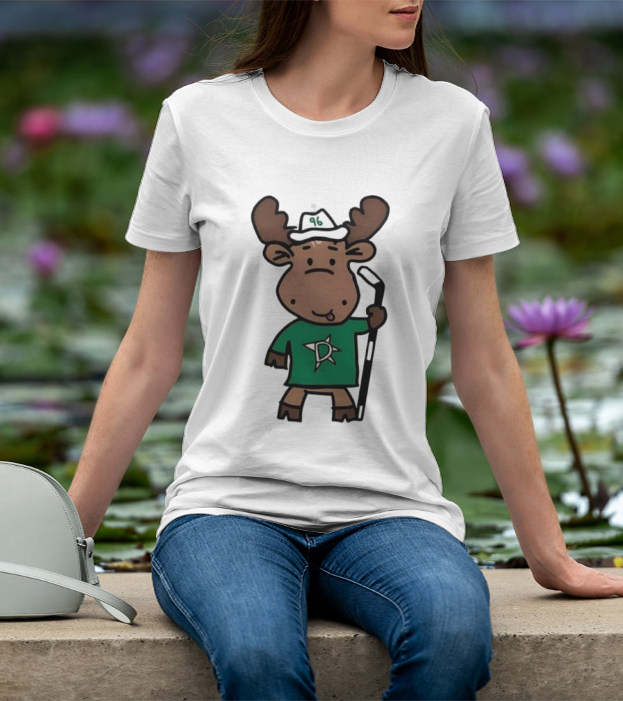 Doodle Moose Has Entered The Chat Dallas Stars Hockey Fan Art T-Shirt