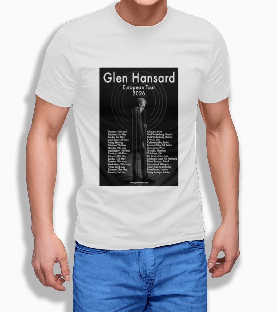 Glen Hansard European Tour 2026 Dates And Venues With Cities Including Paris Berlin Vienna Glasgow T-Shirt