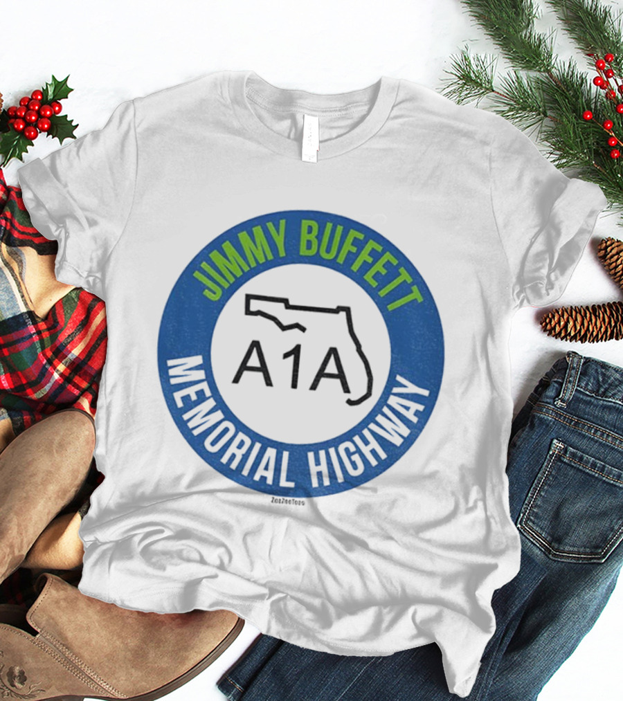 Jimmy Buffett A1A Memorial Highway Florida Outline T-Shirt