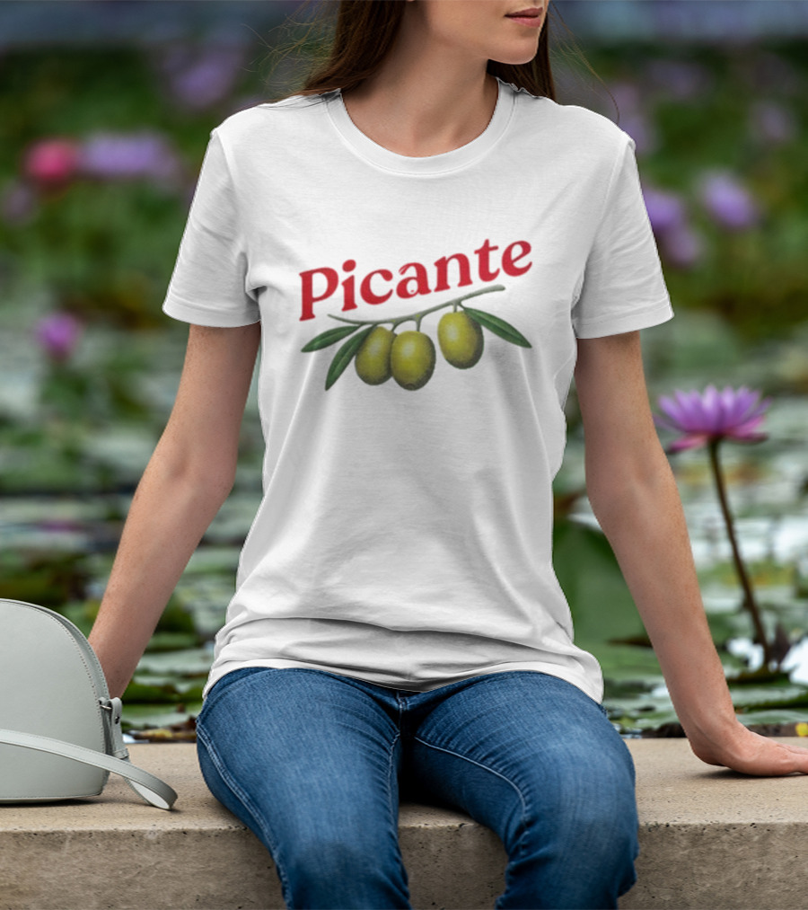 Picante Olive Trio With Branch Design T-Shirt