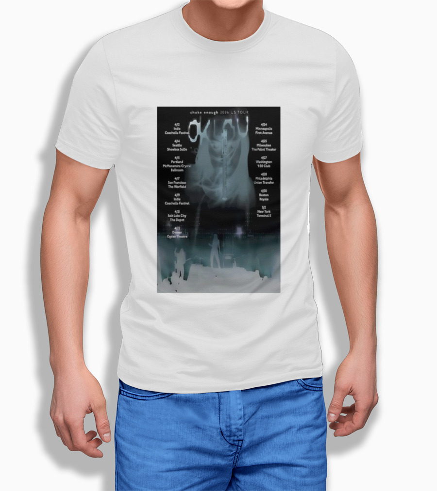 Choke Enough 2026 US Tour Coachella Festival Seattle Portland San Francisco New York T-Shirt
