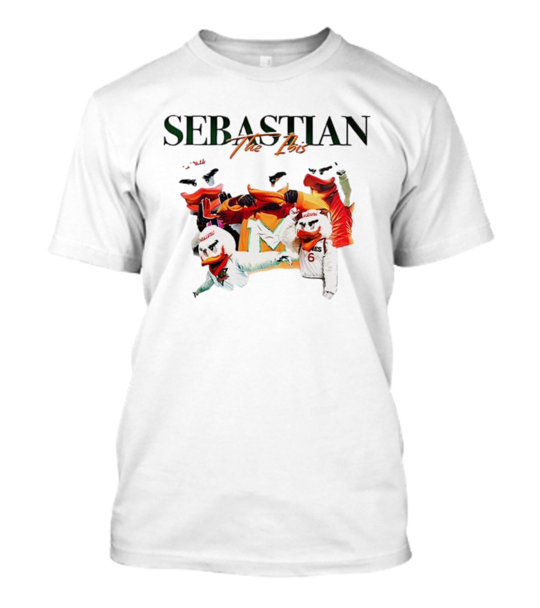 Miami Hurricanes Sebastian The Ibis Basketball Team Spirit T-Shirt