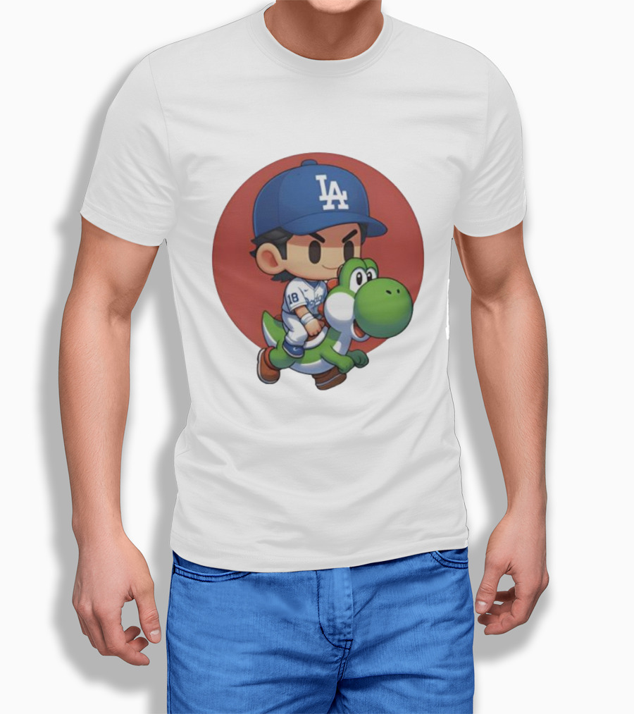 Yoshiiiiiii Natural Top Doyers Dave Yoshinobu LA Baseball Yoshi Riding 18 T-Shirt