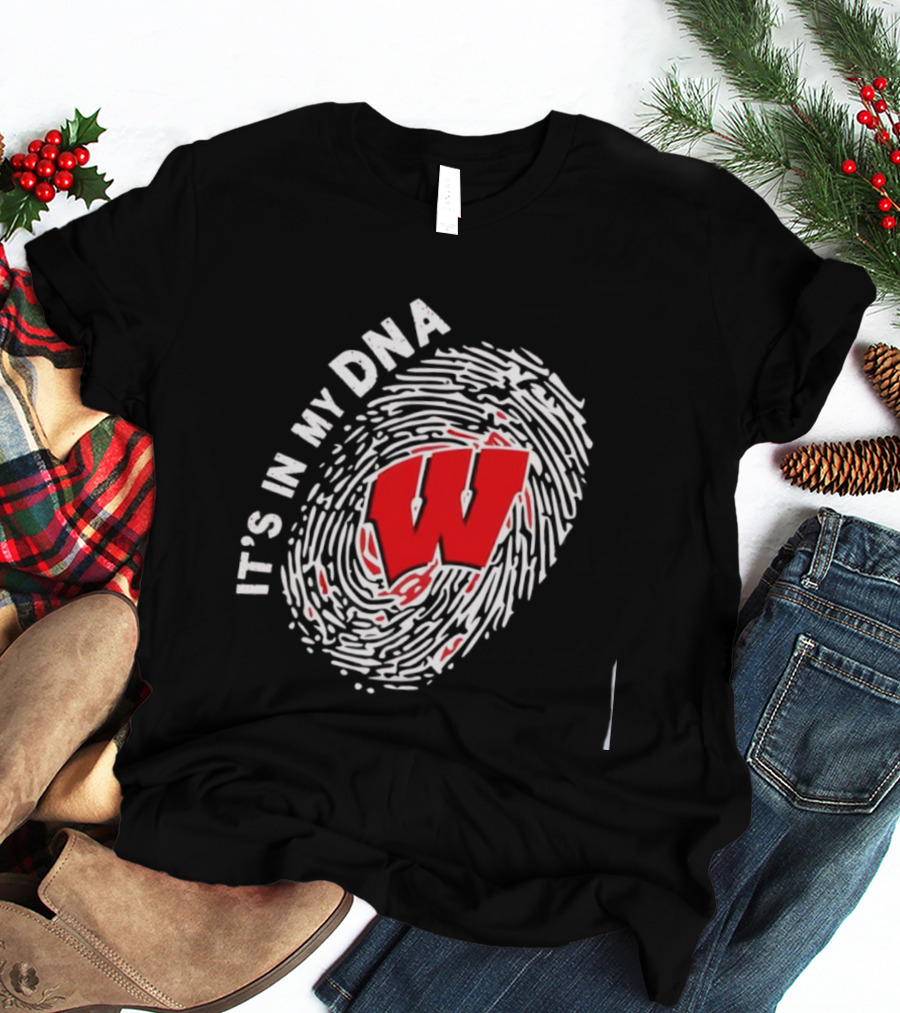 Wisconsin Badgers W It's In My DNA Fingerprint T-Shirt