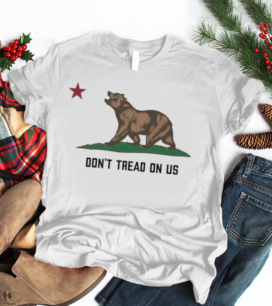 California Bear Flag Don’t Tread On Us Red Star T-Shirt