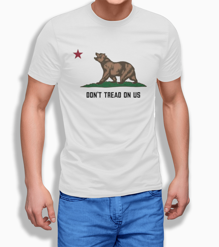 California Bear Flag Don’t Tread On Us Red Star T-Shirt