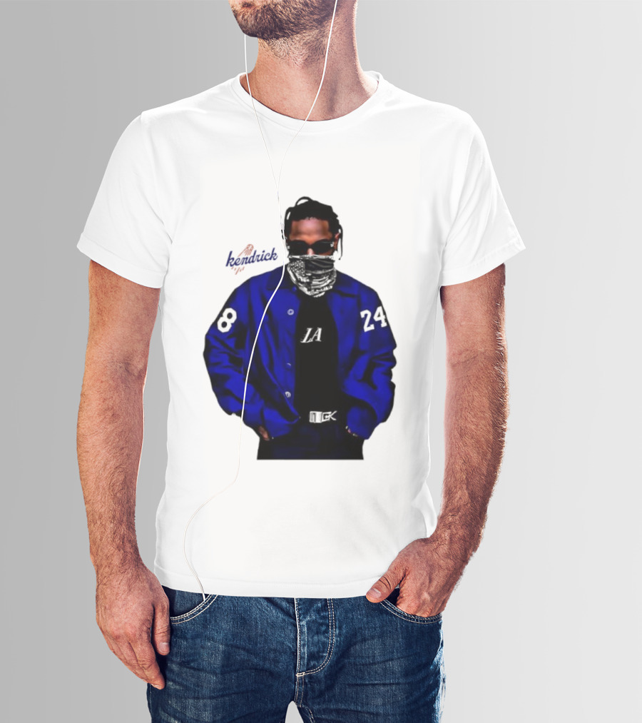 Dodgers LA Kendrick Lamar Blue Jacket Image T-Shirt