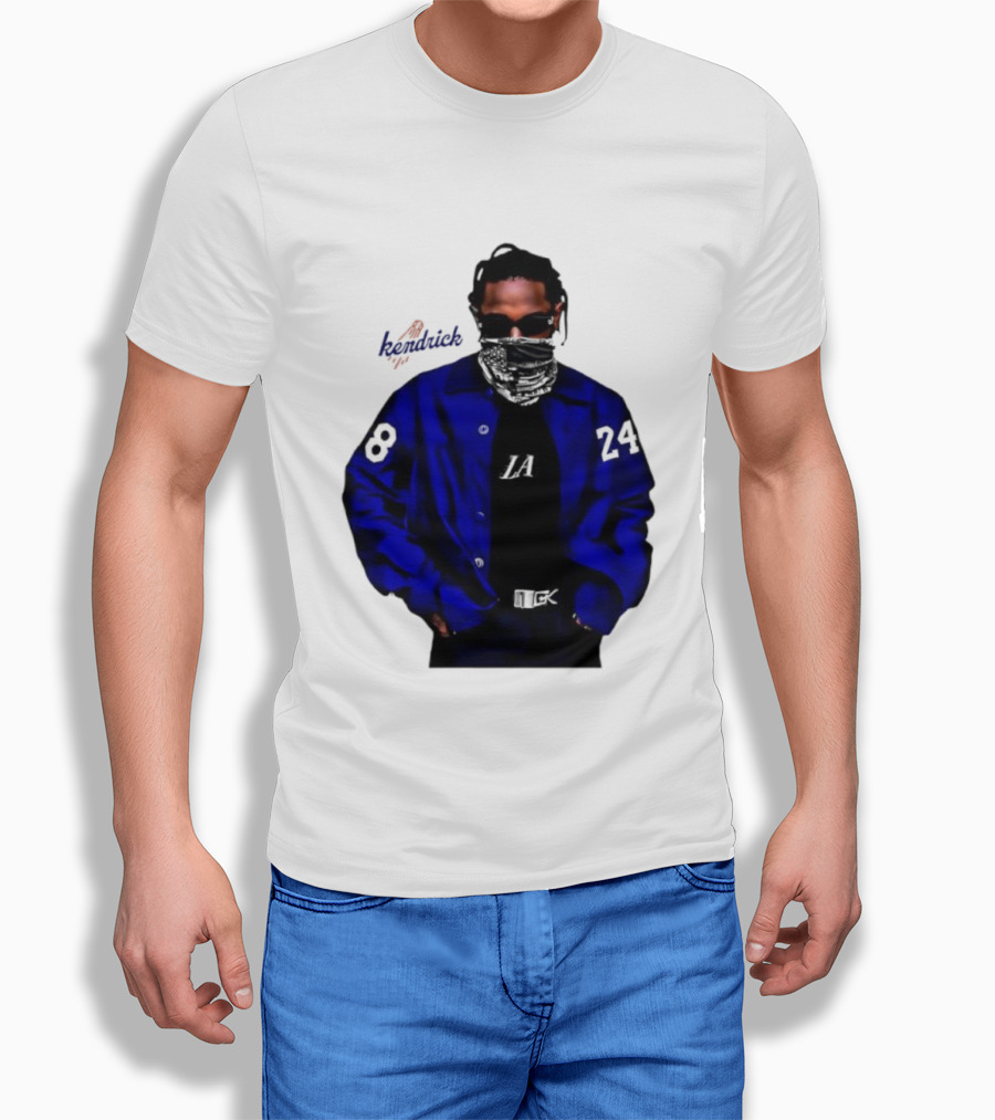 Dodgers LA Kendrick Lamar Blue Jacket Image T-Shirt