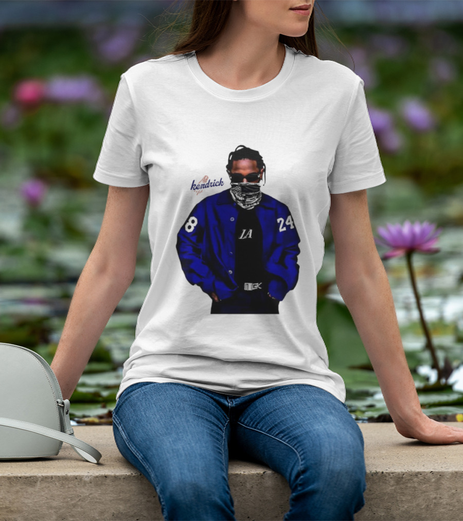 Dodgers LA Kendrick Lamar Blue Jacket Image T-Shirt