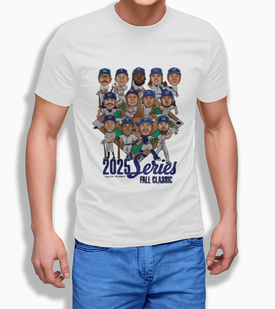 Los Angeles Dodgers 2025 Series Fall Classic Baseball Team Caricature Players T-Shirt