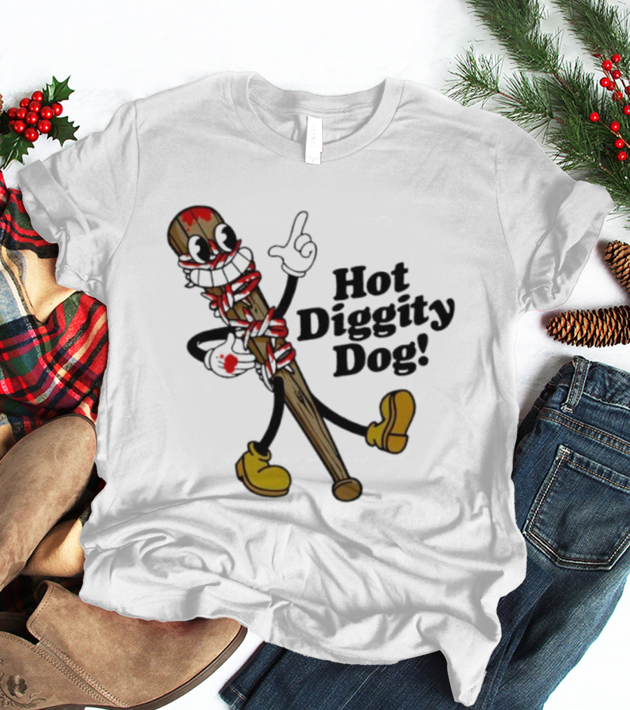 The Walking Dead 15th Anniversary Hot Diggity Dog Bat Character T-Shirt