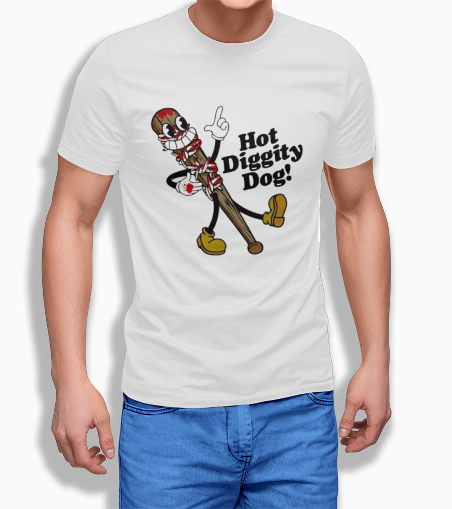 The Walking Dead 15th Anniversary Hot Diggity Dog Bat Character T-Shirt