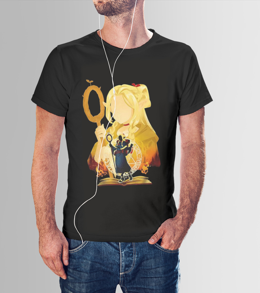 Marcille Donato Delicious In Dungeon Anime Arcane Revival Character With Magic Staff T-Shirt