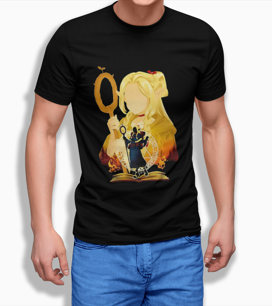 Marcille Donato Delicious In Dungeon Anime Arcane Revival Character With Magic Staff T-Shirt