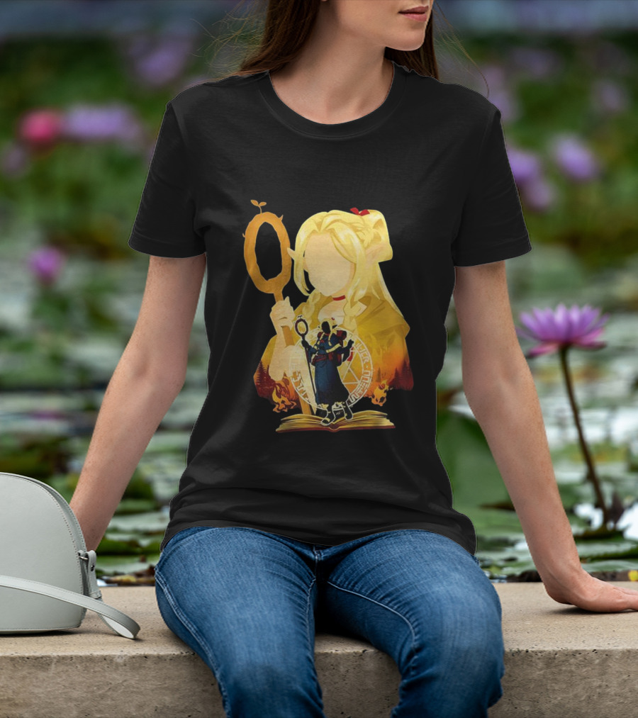 Marcille Donato Delicious In Dungeon Anime Arcane Revival Character With Magic Staff T-Shirt